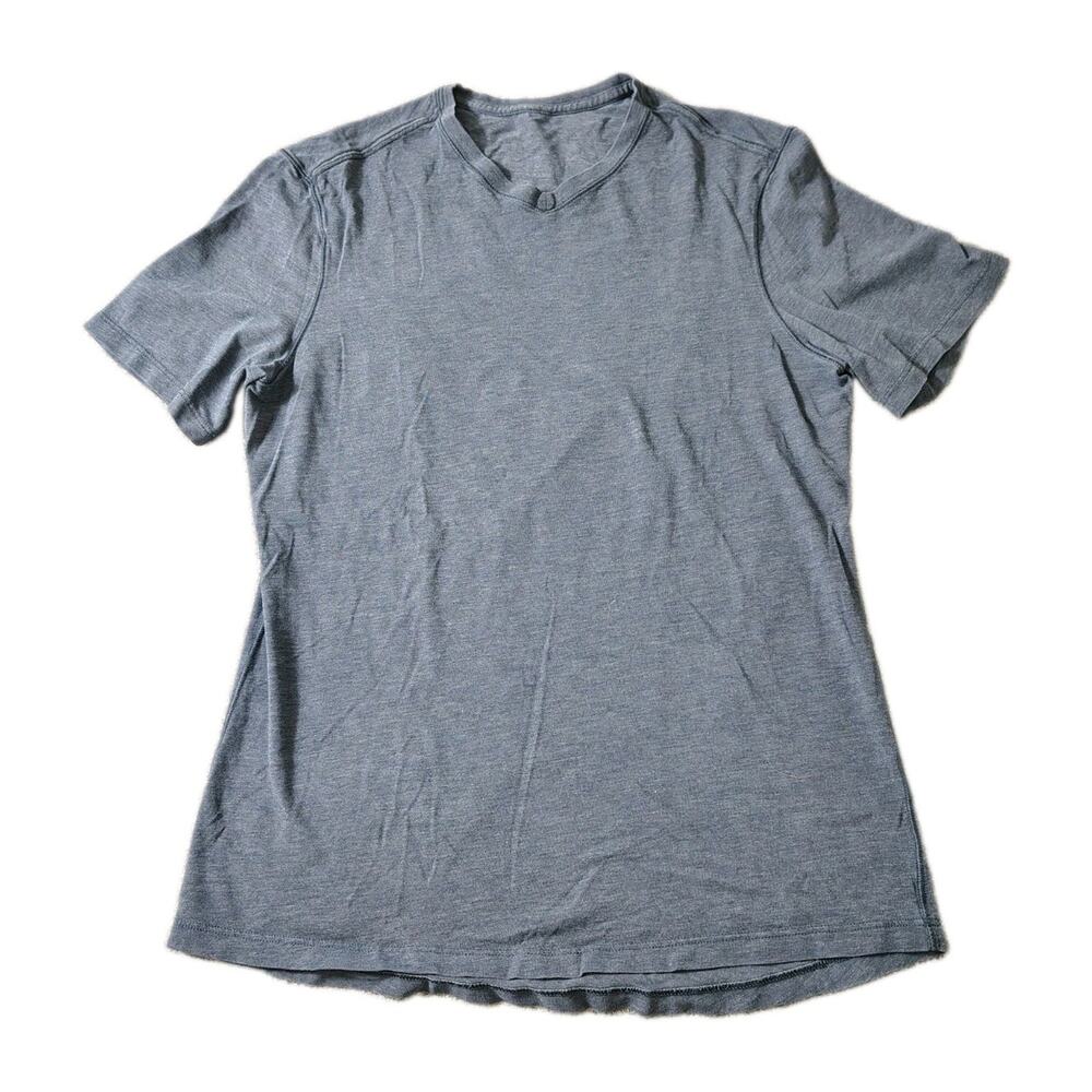 Lululemon Shirt Men's XS Blue 5 Year Basic V Neck Stretch Classic MInimalist EUC